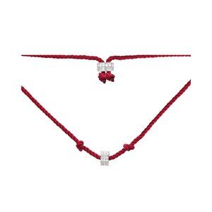 APM Monaco Red adjustable nylon necklace with sliding ring - silver × 1